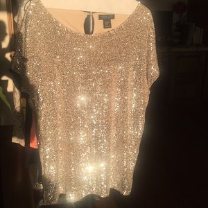 Champagne Sequin Top